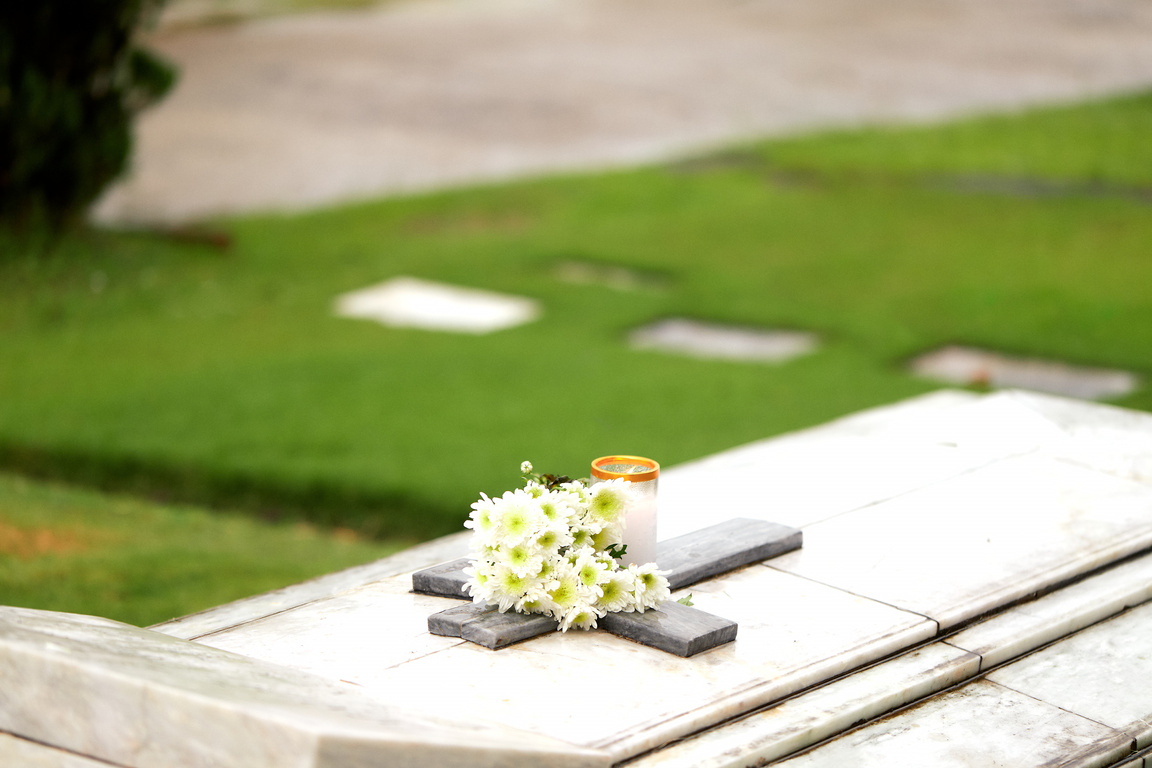 Flower Offering on Tombstone